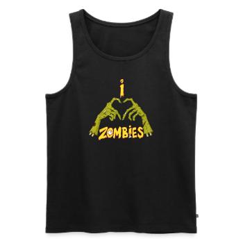 Ich liebe Zombies - Männer Premium Bio Tank Top - Schwarz - Vorne - AI Model Male 178 light (178cm)