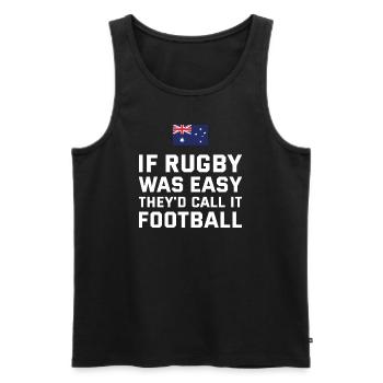 Si le rugby était facile Australie Rugby - Débardeur bio Premium Homme - noir - Devant - Michal (187cm)