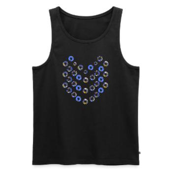 Roundy Wax blau gelb Blumen T-Shirts Sweatshirt - Männer Premium Bio Tank Top - Schwarz - Vorne - AI Model Male 178 light (178cm)