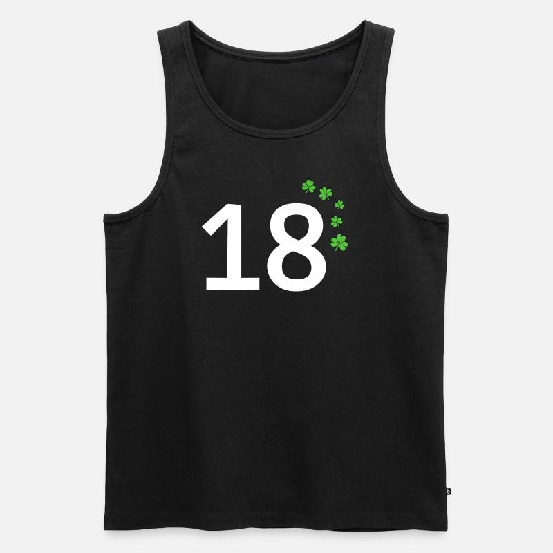18 - Männer Premium Bio Tank Top - Schwarz