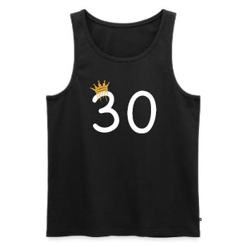 30 - Men's Premium Organic Tank Top - black - Front - AI Model Male 178 light (178cm)