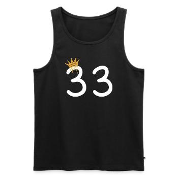 33 - Männer Premium Bio Tank Top - Schwarz - Vorne - AI Model Male 178 light (178cm)
