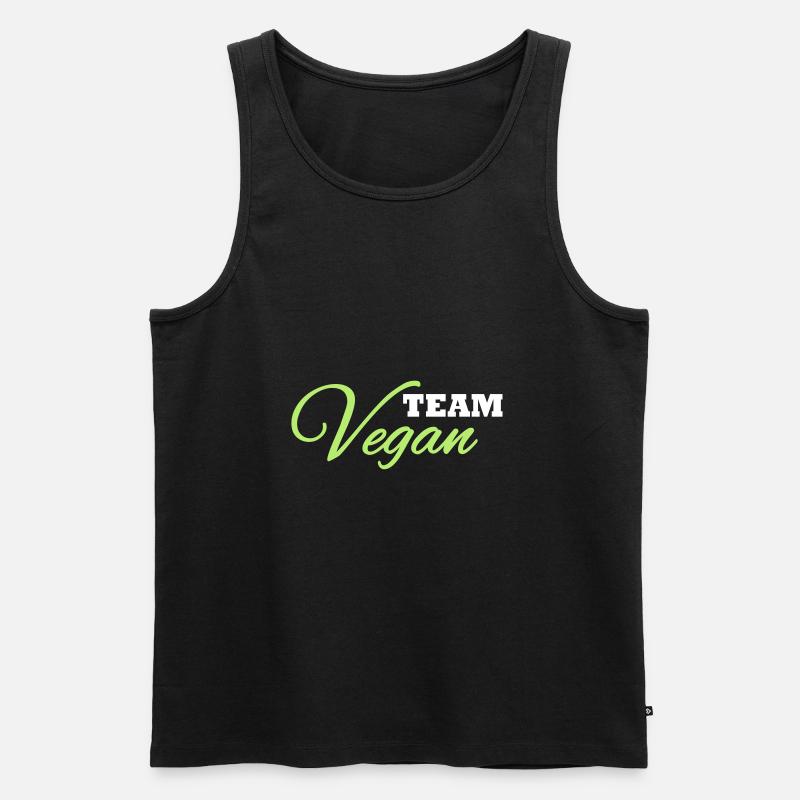 Team Vegan - Männer Premium Bio Tank Top - Schwarz