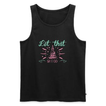 Yoga Bouddha Méditation Soulagement du stress Laissez-le - Débardeur bio Premium Homme - noir - Devant - Michal (187cm)