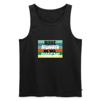 Ruhe bewahren die MFA regelt das - Männer Premium Bio Tank Top - Schwarz - Vorne - Michal (187cm)