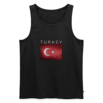 Turkey Flag Istanbul Ankara - Men's Premium Organic Tank Top - black - Front - Michal (187cm)