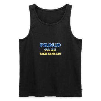 Fier d’être ukrainien Kiev Peace Peace Pride - Débardeur bio Premium Homme - noir - Devant - Michal (187cm)