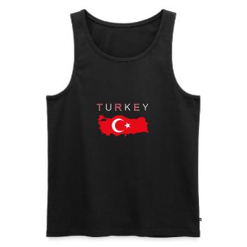 Turkey Map Flag Ankara Istanbul - Men's Premium Organic Tank Top - black - Front - Michal (187cm)