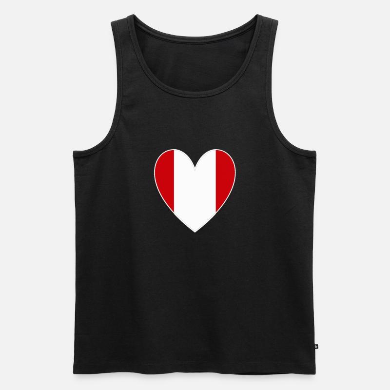 Peru Herz - Männer Premium Bio Tank Top - Schwarz