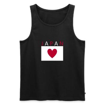 Drapeau du Japon Coeur Tokyo - Débardeur bio Premium Homme - noir - Devant - AI Model Male 178 light (178cm)
