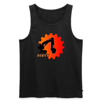 Excavator Excavator Driver "Dirty" Excavator Bucket - Men's Premium Organic Tank Top - black - Front - AI Model Male 178 light (178cm)