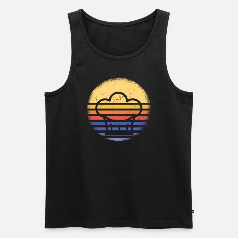 Cook Retro Sunset Cooking - Männer Premium Bio Tank Top - Schwarz