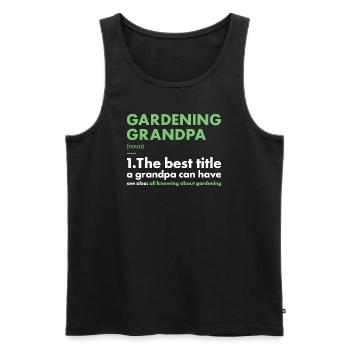 Jardinier Grand-père Définition Jardinage - Débardeur bio Premium Homme - noir - Devant - Michal (187cm)