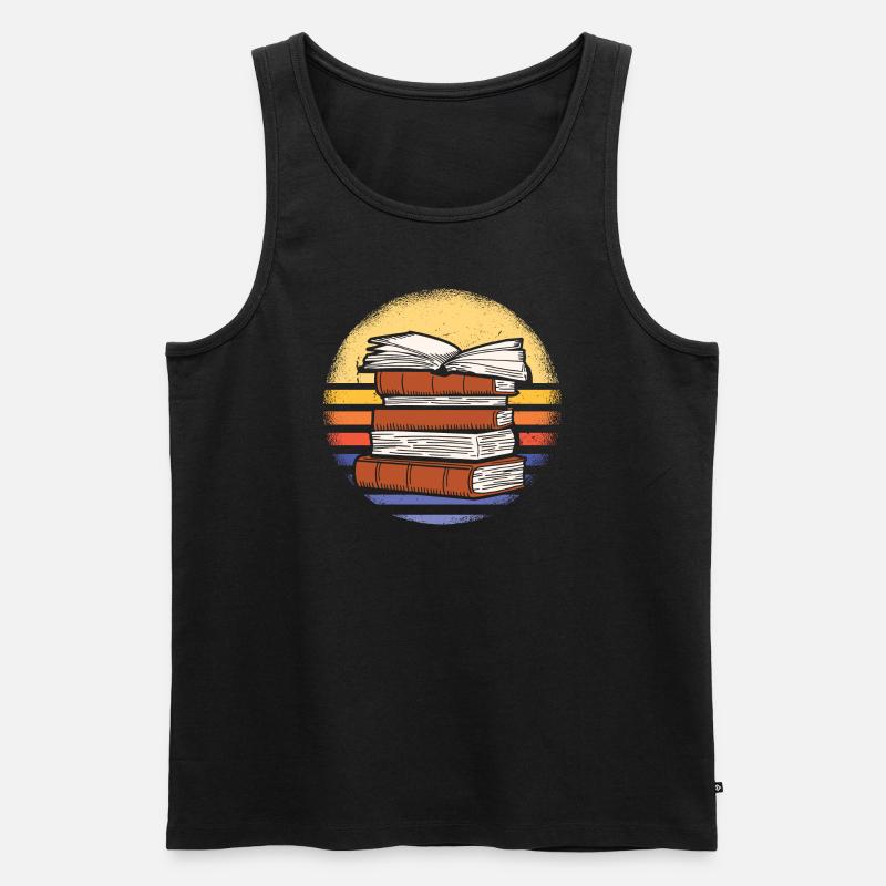 Writer Retro Sunset Writing - Männer Premium Bio Tank Top - Schwarz
