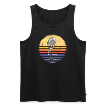 Singer Retro Sunset Karaoke - Männer Premium Bio Tank Top - Schwarz - Vorne - Michal (187cm)