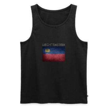 Liechtenstein Flagge Vaduz Alpen Urlaub - Männer Premium Bio Tank Top - Schwarz - Vorne - AI Model Male 178 light (178cm)