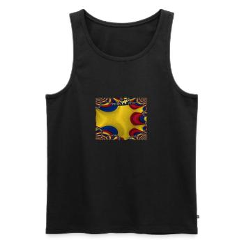 Rumänien Flagge Bukarest - Männer Premium Bio Tank Top - Schwarz - Vorne - AI Model Male 178 light (178cm)