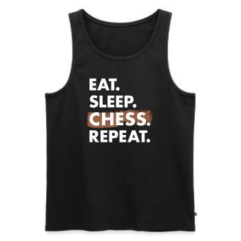 Chess Player Eat Sleep Chess - Männer Premium Bio Tank Top - Schwarz - Vorne - AI Model Male 178 light (178cm)