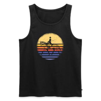 Rider Retro Sunset Endurance Riding - Männer Premium Bio Tank Top - Schwarz - Vorne - Michal (187cm)