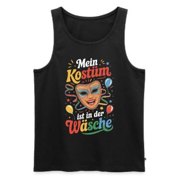 Mein Kostüm ist in der Wäsche Karneval Fasching - Männer Premium Bio Tank Top - Schwarz - Vorne - AI Model Male 178 light (178cm)