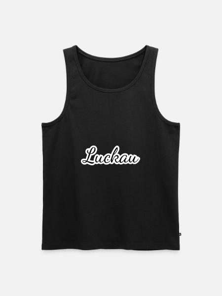 Luckau - Textdesign mit Stadtnamen - Männer Premium Bio Tank Top - Schwarz