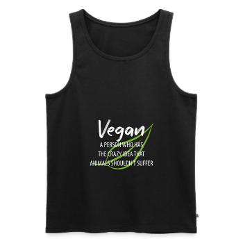 Vegan Veganer Tierschutz Vegetarier Vegetarisch - Männer Premium Bio Tank Top - Schwarz - Vorne - AI Model Male 178 light (178cm)