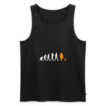 Evolution Hund Dog spazieren gehen walk Geschenk - Männer Premium Bio Tank Top - Schwarz - Vorne - AI Model Male 178 light (178cm)