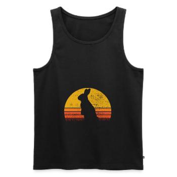 Easter Rabbit Sunset Retro Gift - Men's Premium Organic Tank Top - black - Front - AI Model Male 178 light (178cm)
