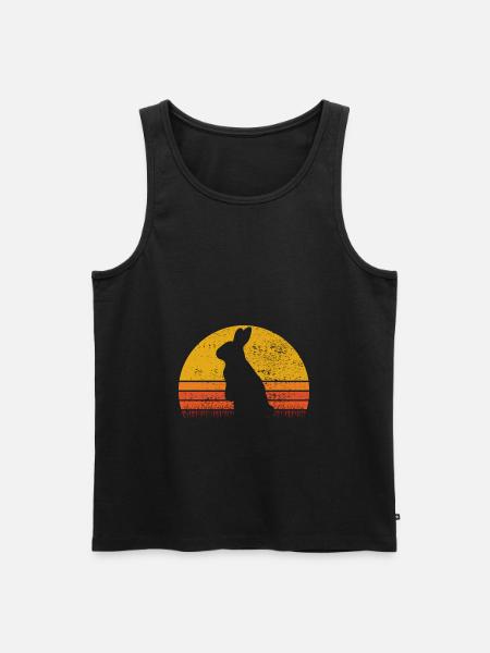 Easter Rabbit Sunset Retro Gift - Men's Premium Organic Tank Top - black