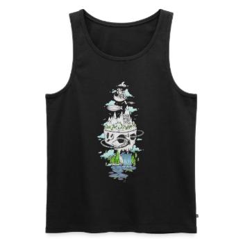 skull & Nature - Men's Premium Organic Tank Top - black - Front - Michal (187cm)