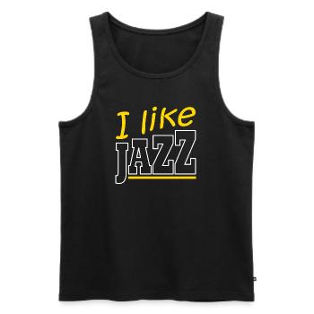 Ich mag Jazz - Männer Premium Bio Tank Top - Schwarz - Vorne - AI Model Male 178 light (178cm)