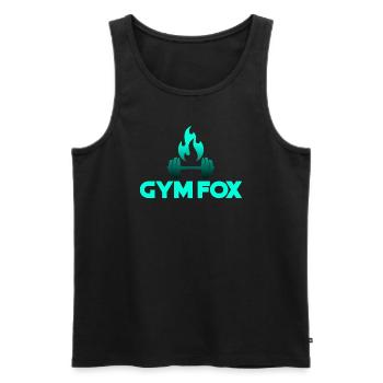 GYM FOX - Motivating Gym and Fitness Designs - Men's Premium Organic Tank Top - black - Front - AI Model Male 178 light (178cm)