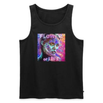 Blume des Lebens weiblich - Männer Premium Bio Tank Top - Schwarz - Vorne - Michal (187cm)
