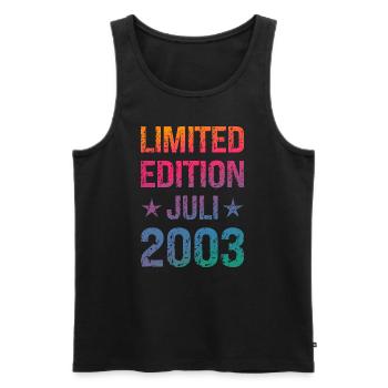 Limited Edition 21 Birthday Party Vintage 2003 - Men's Premium Organic Tank Top - black - Front - Michal (187cm)