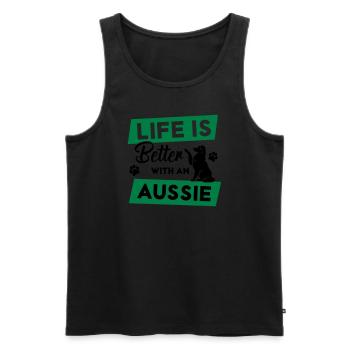 La vie est meilleure avec un Australien - Vector Design - Débardeur bio Premium Homme - noir - Devant - Michal (187cm)