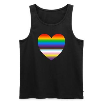 Inklusives Pride-Herz - Männer Premium Bio Tank Top - Schwarz - Vorne - AI Model Male 178 light (178cm)