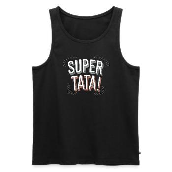 Super tata - Débardeur bio Premium Homme - noir - Devant - Michal (187cm)