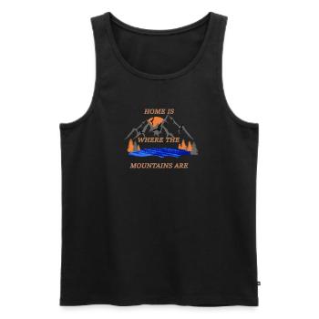 Home is where the mountains are - Men's Premium Organic Tank Top - black - Front - Michal (187cm)