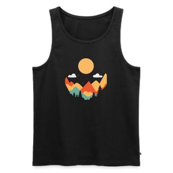 Simple Landscape - Men's Premium Organic Tank Top - black - Front - AI Model Male 178 light (178cm)