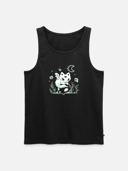 Einsamer Katzengeist - Männer Premium Bio Tank Top - Schwarz