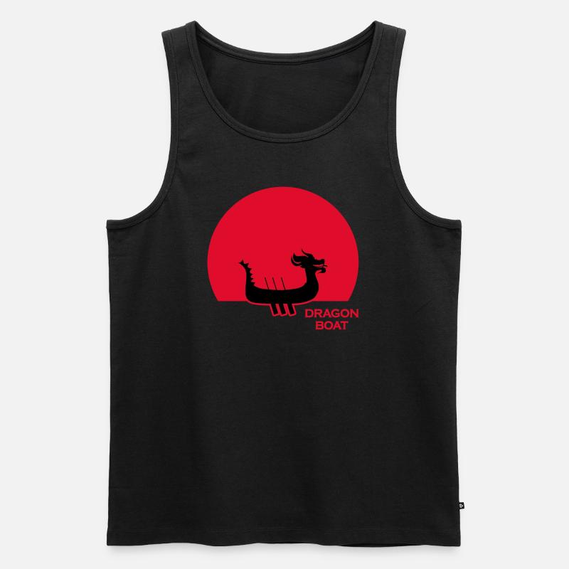 drachenboot chinesisches drachenbootfahrer - Männer Premium Bio Tank Top - Schwarz