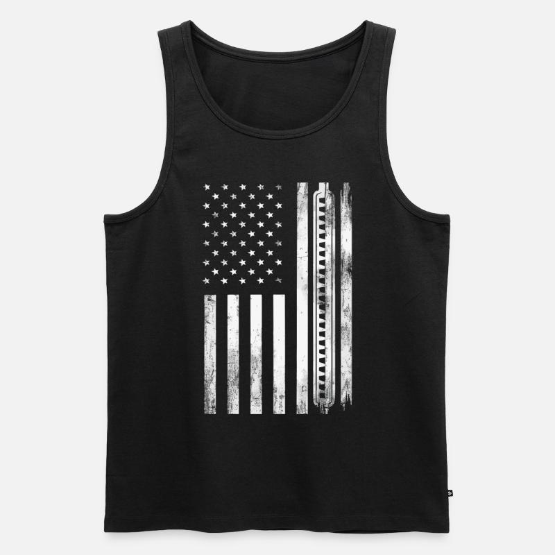 Harmonica Playing Gift - Men's Premium Organic Tank Top - black