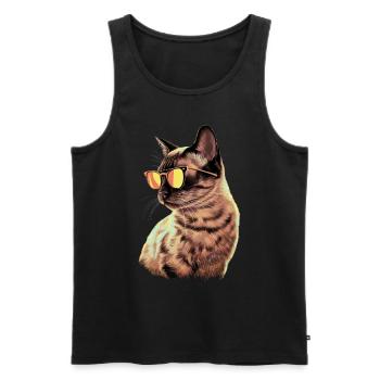 Sonnenbrille für Siamkatzen Geschenk - Männer Premium Bio Tank Top - Schwarz - Vorne - Michal (187cm)