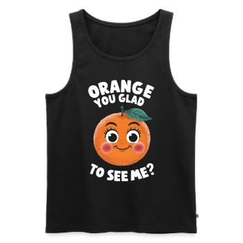 Lustiges Orangenfrucht Geschenk - Männer Premium Bio Tank Top - Schwarz - Vorne - Michal (187cm)