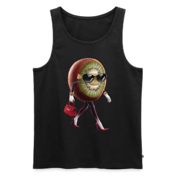 Kiwi - Männer Premium Bio Tank Top - Schwarz - Vorne - Michal (187cm)