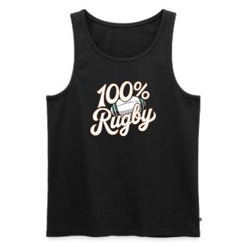 100% rugby - Débardeur bio Premium Homme - noir - Devant - Michal (187cm)