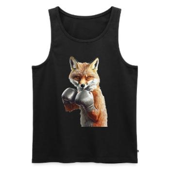 Fuchs - Männer Premium Bio Tank Top - Schwarz - Vorne - Michal (187cm)