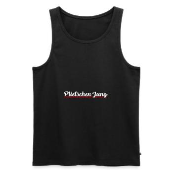 Plietschen Jung | Plattdeutsch Norddeutsch Norden - Männer Premium Bio Tank Top - Schwarz - Vorne - Michal (187cm)
