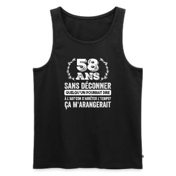 58 Ans Sans Déconner Cadeau D'anniversaire 58ans - Débardeur bio Premium Homme - noir - Devant - Michal (187cm)