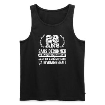 28 Ans Sans Déconner Cadeau D'anniversaire 28ans - Débardeur bio Premium Homme - noir - Devant - Michal (187cm)
